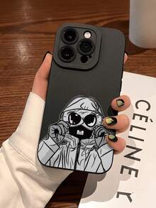 1pc Male Head 2D Graphic Printed Creative High-End Slogan Cool Stylish Male Head Design, Suitable As Birthday/Holiday Gift For Elders, Friends, Family, Couples, Yourself. Black Matte Soft Case With Full Protection Against Dust And Water, Compatible With IPhone 16/15/14/13/12/11/Pro/ProMax/X/XR/XS/XSMAX/7/8/PLUS And Models - Black - View 1