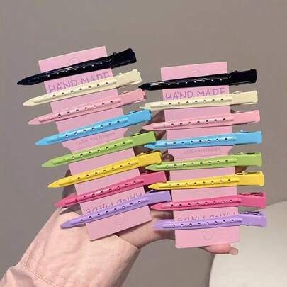 24pcs Assorted Hair Clips - Alligator Clips, Suitable For Long Curly And Thick Hair; 24pcs Duck Clips