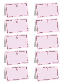 40pcs Pink Butterfly Shaped Foldable Place Cards, Suitable For Birthday Party, Wedding Reception, Dining Table Decor - Multicolor - View 10