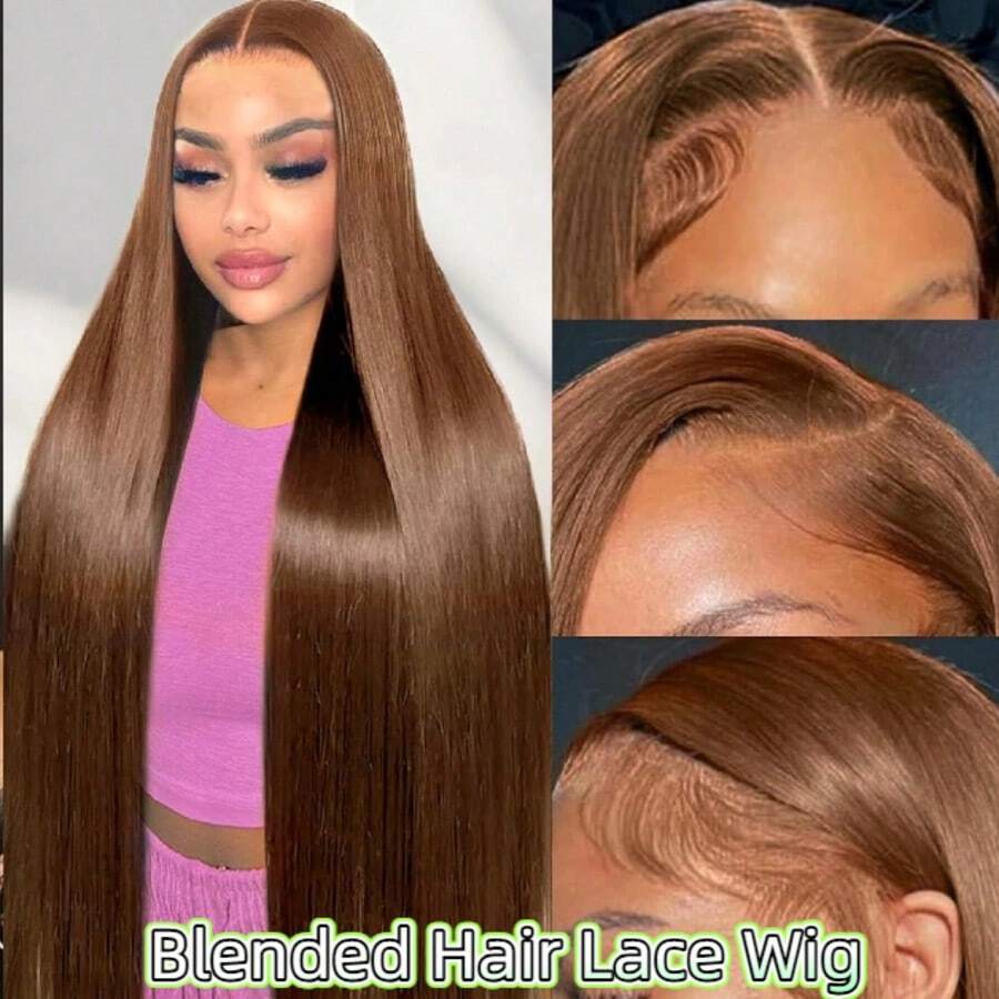 无胶直发蕾丝前假发 - 6x4 高清预拔毛剪裁真人发，自然发际线，150% 密度