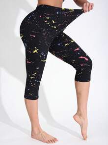 Quần legging thể thao nữ màu đen, kiểu dáng thường ngày, họa tiết loang màu sắc rực rỡ, co giãn, mềm mại và thoải mái, phù hợp cho tập thể dục, chạy bộ, nâng tạ, yoga, đi bộ ngoài trời, đi biển và đi nghỉ mát. - Nhiều màu - Xem 3