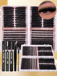一套大容量单簇DIY假睫毛，长度从10毫米到16毫米不等，卷度从自然C型到浓密D型，10D/20D自然纤细款和80D/100D浓密花瓣型假睫毛，适合各种妆容风格。白色睫毛册，附赠黑白两色胶水可选。可作为礼物送给朋友/爱人/亲戚。漫画风假睫毛/动漫风假睫毛/带刺假睫毛。 - 摩卡棕 - 查看 14