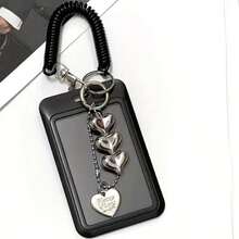 一套学生证夹带挂绳，黑白两色，学校/办公用品 - 愛心掛件款式 - 查看 4