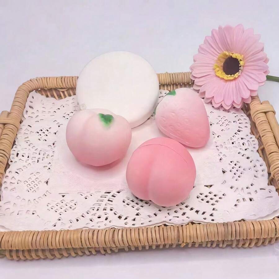 Neue Sakura Rosa Serie Quetschies Frucht Mousse Kuchen, Original langsame Rückstellkraft Schüler Stressabbau Spielzeug, klebrige Hände kreative Entspannung simulierte Pfirsich Quetschspielzeug, weiche langsame Rückstellkraft Stressabbau Spielzeug