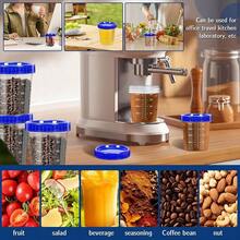 10 piezas Recipientes de alimentos sellados Surflyee con tapas, recipientes de plástico con marcas de medición, tarros de almacenamiento de alimentos pequeños de 120 ml, botes reutilizables para salsa, sopa, especias - Multicolor - Ver 6