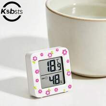 6pcs DIY Cute Floral Hygrometer, High Precision, Comfort Display, Celsius Display, Battery Powered, Easy Operation (1pc Random Floral) - View 6