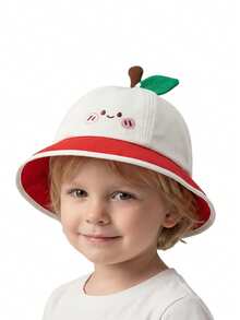 1-3 Years Old Kids Cartoon Bucket Hat, Cute Fruit Design Sun Protection - 1PC - View 8