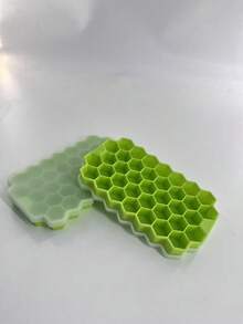 Silicone Honeycomb Ice Cube Tray With Lid, 37 Cavity Easy Release Ice Maker Mold, Beehive Shaped Silicone Ice Cube Trays For Whiskey, Cocktails, Baby Food, Home Use - Green - View 12