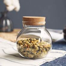 Hộp đựng trà bằng nút bần mềm hình tròn, hũ thủy tinh đựng đồ dùng nhà bếp tối giản, nắp đậy kín khí, thích hợp đựng ngũ cốc và gia vị, hộp đựng đa năng hình tròn dùng cho trà, đồ ăn nhẹ và nhiều thứ khác - dụng cụ sắp xếp nhà bếp dễ vệ sinh. - Trong sáng - Xem 3