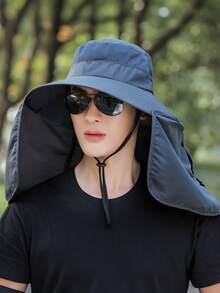 1/2/5pcs Men's Summer Detachable Shawl Outdoor Quick-Dry Waterproof Bucket Hat, Sun Protection Hat For Fishing, Hiking, Hunting, Breathable,Beach,Holiday - A - View 6