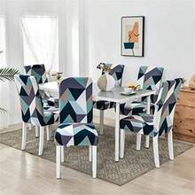 HAOYONG - Funda para silla de comedor impresa lavable protector de asiento extraíble para comedor hotel ceremonia restaurante 4 fundas de silla + 1 funda de banco - 17 - Ver 4