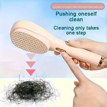 Retractable Hair Comb, Suitable For Normal Hair, With Scalp Massage Function - Detachable 360 ° °   Rotates, Scalp Massage Promotes Hair Health, Electrostatic Stretch Length Suitable For All Hair Types - Lightweight Plastic Comb Teeth - 米色 - 查看 9