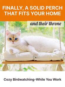 Cat Window Perch With Industrial-Grade Suction Cups - Solid Pine Wood Hammock Bed, Soft Cushion - 42 Lb Capacity For Cats Inside - Upgraded Beech Wood Reinforced 1pc - One Size Fits All - View 3