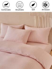 2pcs Pink Vertical Striped Jacquard Pillow Covers, Style Decorative Throw Pillow Cases For Sofa, Home Decor, Machine Washable, Suitable For All Seasons, Great Gift, Pillow Insert Not Included - Pink - View 2