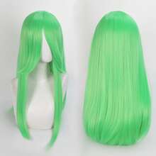 FULCRUM Heat-Resistant Synthetic Green Wig, Suitable For Parties, Halloween, Christmas, Costume, Masquerade Ball, Unisex - Grass Green - View 3