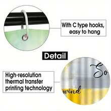1/4pcs Bathroom Set - Complete Set With Graffiti Print Pattern, Elegant Modern Design For Home Decor, Bath Curtain, Full 4pcss Toilet Seat Cover, Easy To Install, Includes 12 Durable Hooks - The Perfect Gift For Friends And Family - B - View 10
