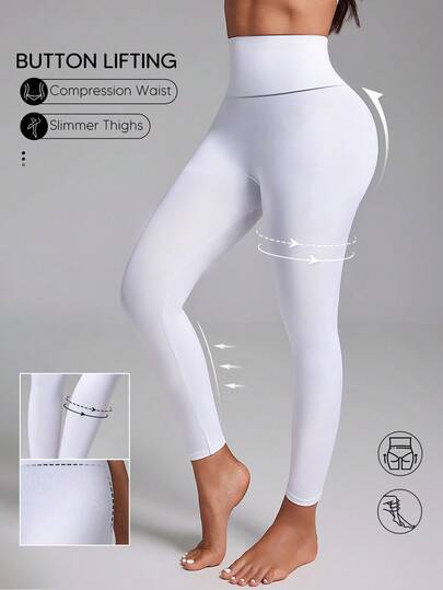 1件装女士无缝高腰提拉塑形紧身裤