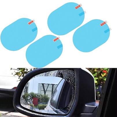 Car Rearview Mirror, Left Rearview Mirror Rain Repellent Film - Enhance Safety And Visibility, Allows Driving In Rainy And Foggy Weather, Full Screen Anti-Fog And Anti-Rain Film