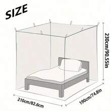 Suitable For Big Bed 4 Door Ceiling Mosquito Net Romantic 4 Door Bed Canopy Bedroom Dorm Home Decoration - 黑色 - 查看 8