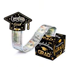 Quà Tốt Nghiệp, Hộp Quà Tặng Tiền Quý, Bộ Quà Tặng Tiền Bất Ngờ Vui Nhộn dành cho Nam Sinh Viên, Nữ Sinh Viên Cao Học, Chúc Mừng Tốt Nghiệp Màu Đen Vàng - vàng đen - Xem 8