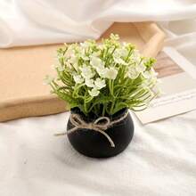 1pc/2pcs Spring Mini Artificial Plant Potted, Home Decor Fake Flowers, Decoration For Dining Table/Desk/Vanity - MultiWarna - View 3
