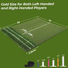 GCCSJ Golf Putting Mat,Practice Mat,Real Feel Golf Hitting Mat (5x4ft), Large Double Turf, Golf Indoor And Outdoor Practice Mat With Sight Line And Approach Angle Aid, For Swing, Chipping, PuttingAll Weather Training Aid For Men & Women - 綠色 - 查看 8