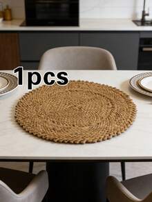 1/2/4pcs Rustic Style Placemats, Minimalist Fashion Tablemats, Coffee Machine Pads, Non-Slip Heat-Resistant Coasters, Suitable For Wedding Party, Holiday Celebration, Picnic Camping, Birthday Banquet Table Decor - Multicolor - View 11