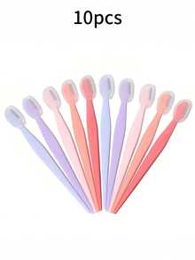 24件套女士修眉刀套装，多种颜色可选，轻松去除面部毛发，直柄修眉工具，男女通用脱毛器，带保护套，适合初学者，防止刮伤面部或身体 - 彩色 - 查看 2