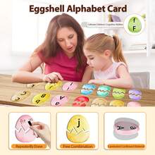 hoojojo 68pcs Letter Flashcards, Creative Eggshell Letter Matching Cards, Reusable Early Learning Cards, Classroom Group Game, Family Educational Tool - Multicolor - View 5