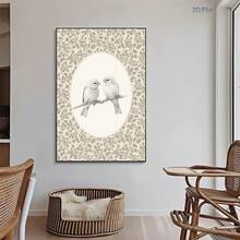 1 pièce Affiche d'art sur canevas avec motif floral rétro et oiseau moineau, style campagnard. Peinture murale décorative moderne, décoration minimaliste de chalet et de ferme, convient pour la décoration murale et la décoration d'intérieur dans les chambres, les salons, les bureaux, les études, les salles de bains, les cuisines, les couloirs, les dortoirs, les appartements, etc. C'est un cadeau idéal pour les amis. - Multicolore - Voir 3