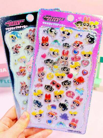 Bộ sticker tự làm chủ đề Nữ thần Sức mạnh (Powerpuff Girls), sticker trang trí sổ kế hoạch sáng tạo, sticker trang trí hoạt hình dễ thương dập nổi bằng epoxy pha lê, sticker quà tặng ngày lễ lấp lánh, sticker trang trí máy tính, sticker trang trí bàn làm việc, sticker trang trí văn phòng, sticker trang trí đa năng dễ thương (Một số kiểu có thể có sự khác biệt về màu sắc và sẽ được gửi ngẫu nhiên)