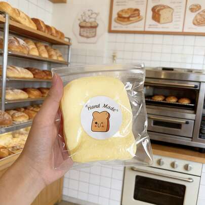 有趣的减压软面包片玩具，慢回弹挤压减压液体吐司造型橡皮泥