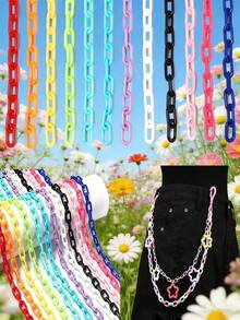 1/6/12/24pcs Multi-Color Fashionable Acrylic Chain Accessories, Suitable For DIY Necklace, Bracelet, Eyeglasses, Mask Chain, Bag Pendant - Multicolor - View 7