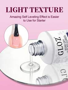 GLOZ Gel Nail Polish Top Coat - No-Wipe Top Coat, High Gloss Long-Lasting Top Gel Suitable For Clear Nail Gel And Acrylic Nails, Suitable For Home DIY And Nail Salon - 無色 - 查看 3