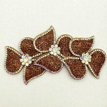 3pcs/Pack Full Rhinestone Triple Petal Flower DIY Hand Sewing Rhinestone Flower For Shoes, Hats, Bags - Sky Blue - View 13