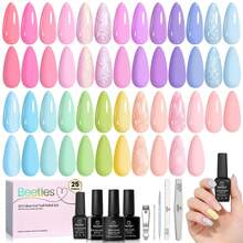 Beetles Spring Gel Polish Set - Fingertip Palette, 32 Colors Valentines Polish Set With Base Top Coat - 25 Colors Rainbow Dreamscape - 查看 8