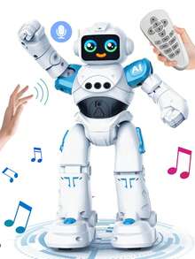 1pc Programmable Remote Control Robot Toy, Capable Of Walking, Sliding, Singing And Dancing, Supports Gesture And Sensor Control, Rechargeable Robot Toy With Q&A Game, Suitable For 3-12 Years Old Boys And Girls, Great Gift For Birthday, Easter, Party Favors, Christmas, Halloween, Thanksgiving - Multicolor - View 2