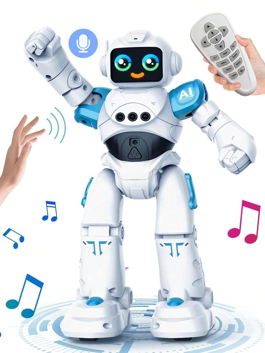 1pc Programmable Remote Control Robot Toy, Capable Of Walking, Sliding, Singing And Dancing, Supports Gesture And Sensor Control, Rechargeable Robot Toy With Q&A Game, Suitable For 3-12 Years Old Boys And Girls, Great Gift For Birthday, Easter, Party Favors, Christmas, Halloween, Thanksgiving
