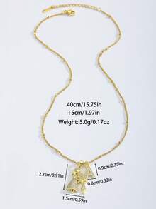 1PC Exquisite Elegant Rtro A-Z 26 Initial Letter With Gold Mom & Child Cubic Zirconia Pendant Stainless Steel Necklace, Sentimental Gift From Daughter Son, 2026 Mother's Day Gift For Mom - Yellow Gold - View 3