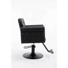 Silla de peluquería para estilistas, silla de barbero con bomba hidráulica posiciones ajustables de altura - Negro - Ver 2