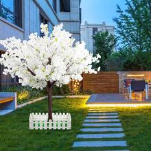 2.5mTall Potted Artificial Trees, Artificial Cherry Blossom Trees, Indoor Pink Artificial Cherry Blossom Trees Are Suitable For Valentine'S Day And Christmas Decorations, Seasonal Floral Decorations, Cherry Blossom Ornaments, Christmas Trees, Artificial Plant Decorations, Fall Home Decorations, Bedroom Decorations, And Thanksgiving Decorations. - 白色 - 查看 13