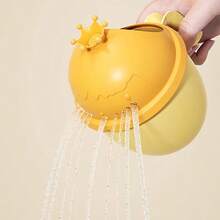 1pc Baby Shampoo Cup Bath Scoop Spoon Shower Crown Rinsing Cup, Baby Bath Supplies - Plastic Waterfall Style Bathing Pot With Handle For Gentle Hair Rinsing, Non-Electric Bathroom Accessory - Multicolor - View 2