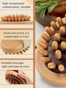 Anti-Cellulite Wooden Essential Oil SPA Cushion Massage Comb Scalp Massage Brush Body Massager Fitness Accessories - Multicolor - View 2
