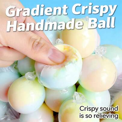 4-Color Gradient Handmade Squishies, Soft & Squeezable Stress Relief Toys. Durable Chewable Fidget Toys That Make Satisfying Popping Sounds To Help Relieve Anxiety.