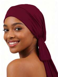 1件情人节女士睡帽，弹性绑带设计，丝滑柔顺，休闲居家日常护发睡帽，圣诞礼物 - 彩色 - 查看 7