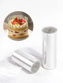1 Roll Extra Long Transparent Cake Edging, Made Of PET Material, Cake Packaging Film, Used For Decorating Mousse, Chocolate Pastries, Baking Tools, Cake Decorations, Kitchen Supplies - Easily Make Delicious Cakes - White - View 7