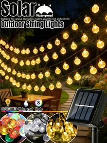 1入 太陽能水晶球燈串 -20/50/100LED, 8種照明模式, IP65防水花園燈, 適用於庭院、花園、門廊、陽台、派對、聚會、露營、涼亭、小型酒吧、商業、樹木、婚禮、復活節、節日裝飾 - 泡泡球 - 查看 3