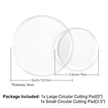 2pcs Anti-Deformation Round Cutting Mats, Made Of Transparent Polycarbonate Plastic Material, With 3.5 Inch/5 Inch Dual Size Round Cutting Boards, Handmade DIY Cutting, Carving And Model Making Mats - Transparent - View 15