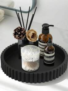 1pc Classic Round Marble Powder Resin Decorative Tray, Fashionable Theme Accent Tray For Coffee Tables, Storage Racks And Console Decor, Perfect For Indoor And Outdoor Decoration, Kitchen Decorative Bowl, Home Decor Tray, Fruit Bowl Birthday Gifts Graduation - 1PC - View 5