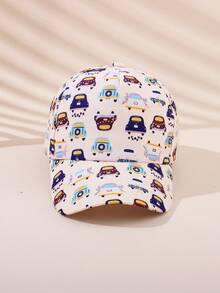 1pc Toddler Boys' Cartoon Car Print Sun Hat, Summer Outdoor Beach UV Protection Bucket Hat, Casual Daily Wear - 1PC Printing - View 3